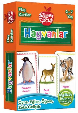 Flaş Kartlar - Hayvanlar & Oyna-Eğlen-Öğren-Zeka Geliştir (2-7 Yaş)
