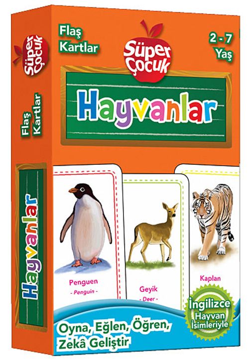 Flaş Kartlar - Hayvanlar & Oyna-Eğlen-Öğren-Zeka Geliştir (2-7 Yaş)