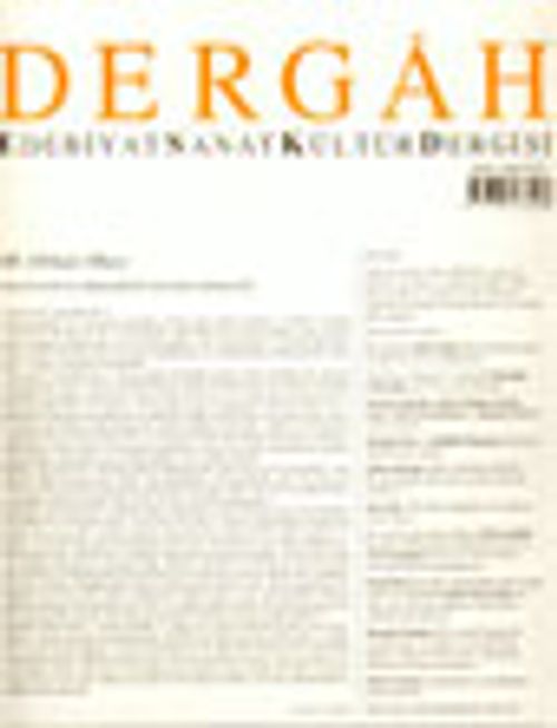Dergah Edebiyat Sanat Kültür Dergisi / Mayıs 2003 - Sayı 159
