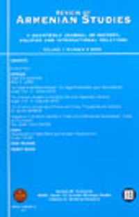 Review of Armenian Studies Volume 1 Number 3 2003