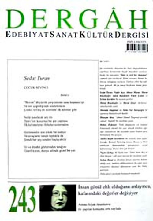 Dergah Edebiyat Sanat Kültür Dergisi Sayı:243 Mayıs 2010