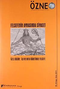 Özne Felsefe Bilim ve Sanat Yazıları 15. Kitap-Güz 2011