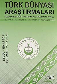 Türk Dünyası Araştırmaları Vakfı Tarih Dergisi Eylül - Ekim  2011 / Sayı 194