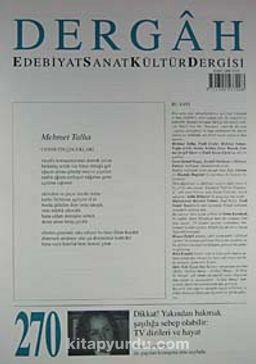 Dergah Edebiyat Sanat Kültür Dergisi Sayı:270 Ağustos 2012