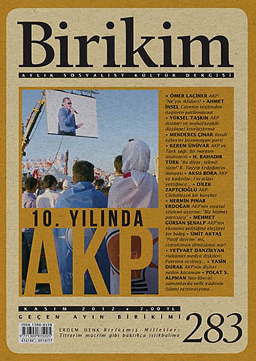 Birikim / Sayı:283 Yıl: 2012 / Aylık Sosyalist Kültür Dergisi