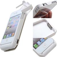 İphone 4 4S İçin Şarjlı Kılıf ((Beyaz)1900 mAh)