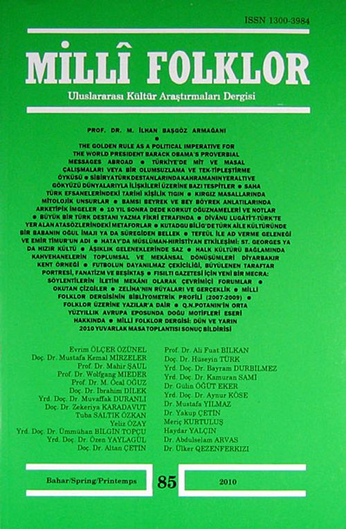 Milli Folklor Üç Aylık Uluslararası Kültür Araştırmaları Dergisi  / Bahar Sayı:85 2010