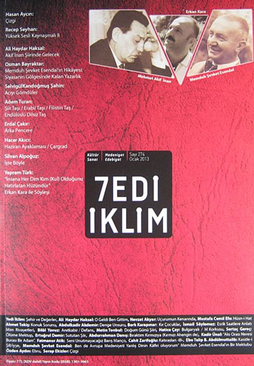 Sayı :274 Ocak 2013 Kültür Sanat Medeniyet Edebiyat Dergisi