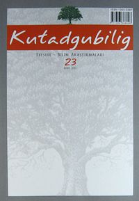 Kutadgubilig Felsefe-Bilim Araştırmaları Dergisi Sayı 23 Mart 2013