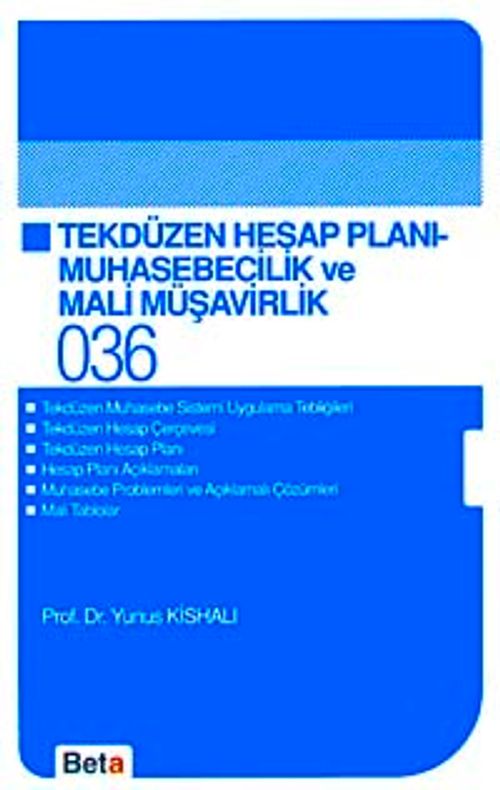 Tekdüzen Hesap Planı-Muhasebecilik ve Mali Müşavirlik 036