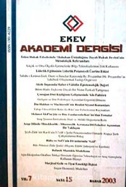 EKEV Akademi Dergisi-Sayı:15/Bahar 2003 (1-G-41)