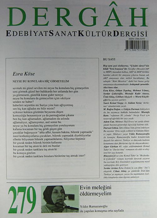 Dergah Edebiyat Sanat Kültür Dergisi Sayı:279 Mayıs 2013