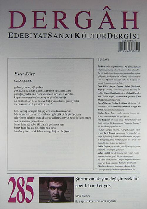 Dergah Edebiyat Sanat Kültür Dergisi Sayı:285 Kasım 2013