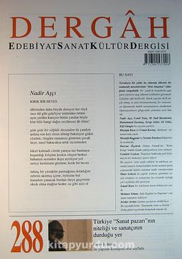 Dergah Edebiyat Sanat Kültür Dergisi Sayı:288 Şubat 2014