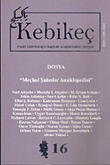 Sayı 16/2003-Kebikeç-İnsan Bilimleri İçin Kaynak Araştırmaları Dergisi
