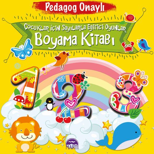 Çocuklar İçin Sayılarla Eğitici Oyunlar Boyama Kitabı
