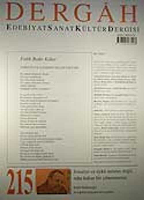 Ocak 2008, Sayı 215, Cilt XVIII / Dergah Edebiyat Sanat Kültür Dergisi