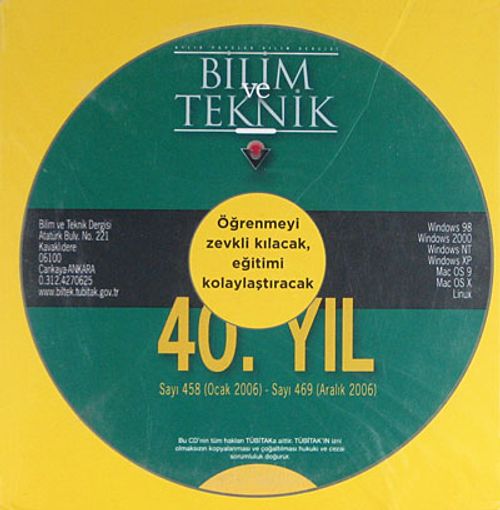Bilim ve Teknik 40. Yıl Sayı:458-Sayı:469 / Cd-Rom
