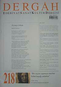 Nisan 2008, Sayı 218, Cilt XVIII / Dergah Edebiyat Sanat Kültür Dergisi