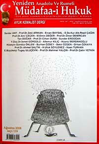 Müdafaa-i Hukuk Aylık Kemalist Dergi Sayı:119 Yıl: Ağustos 2008
