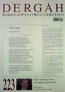 Dergah Edebiyat Sanat Kültür Dergisi Eylül 2008 Sayı:223