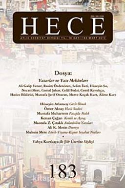 Sayı:183 Mart 2012 Hece Aylık Edebiyat Dergisi