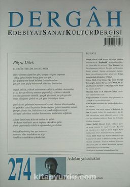 Dergah Edebiyat Sanat Kültür Dergisi Sayı:274 Aralık 2012
