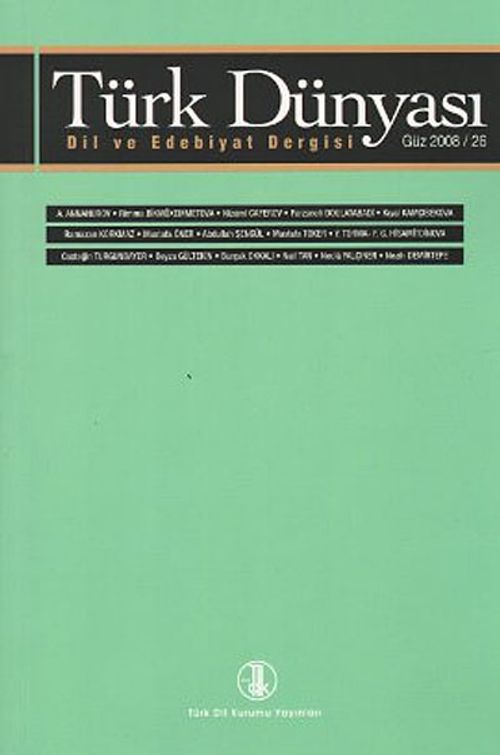 Türk Dünyası Dil ve Edebiyat Dergisi Sayı: 26