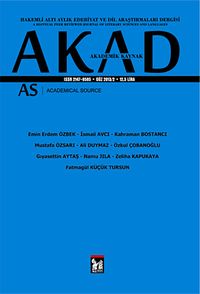 AKAD Akademik Kaynak Dergisi Güz 2013/2