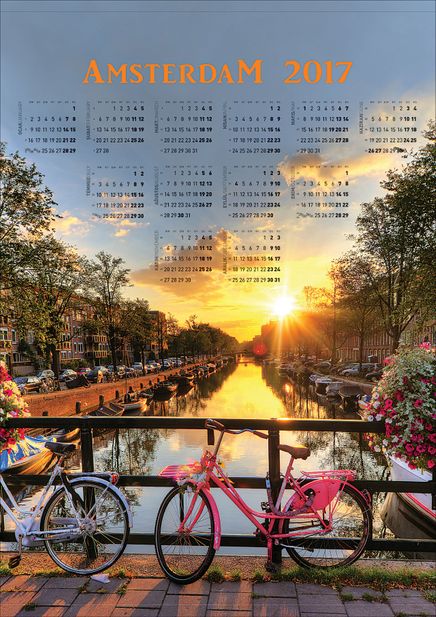 2017 Takvimli Poster - Şehirler - Amsterdam