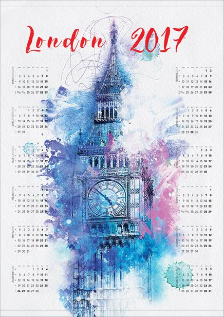 2017 Takvimli Poster - Şehirler - London - Big Ben