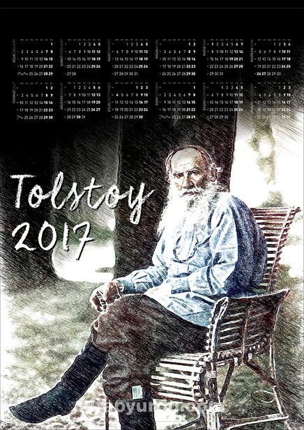 2017 Takvimli Poster - Yazarlar - Tolstoy