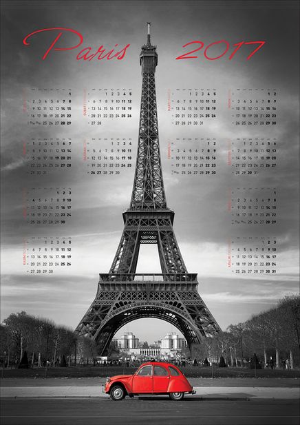 2017 Takvimli Poster - Şehirler - Paris
