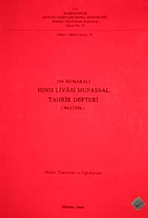 294 Hınıs Livası Mufassal Tahrir Defteri (936-1556)