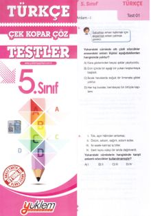 5. Sınıf Türkçe Test Çek-Kopar-Çöz