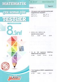 8. Sınıf Matematik Test Çek-Kopar-Çöz