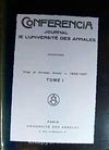 Conferencia Journal de L'universite Des Annales Vigt et Unieme Annee (1926-1927) Tome I (6-C-4)