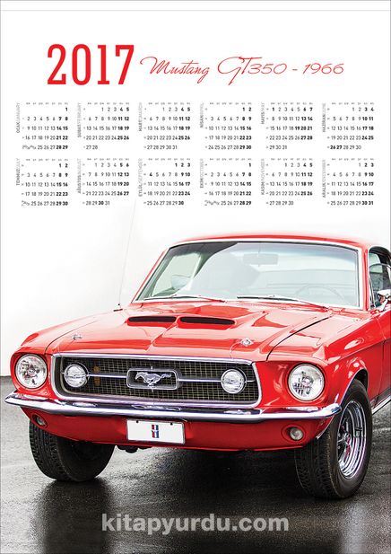 2017 Takvimli Poster - Arabalar Mustang