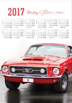 2017 Takvimli Poster - Arabalar Mustang