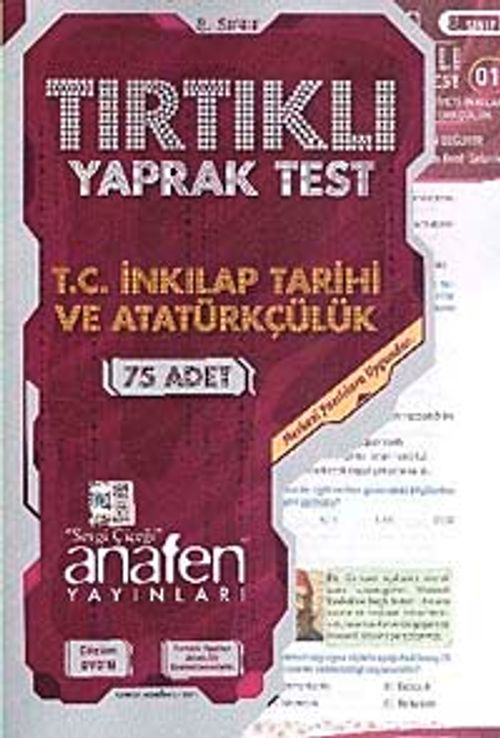 8. Sınıf T.C. İnkılap Tarihi ve Atatürkçülük Tırtıklı Yaprak Testler (75 Adet)