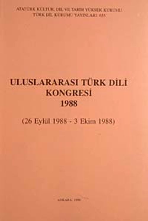 Uluslararası Türk Dili Kongresi 1988 (26 Eylül-3 Ekim 1988)