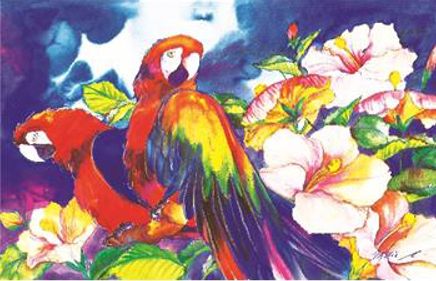 Çiçekler ve Papağanlar 1000 Parça Puzzle (Kod: 40917)