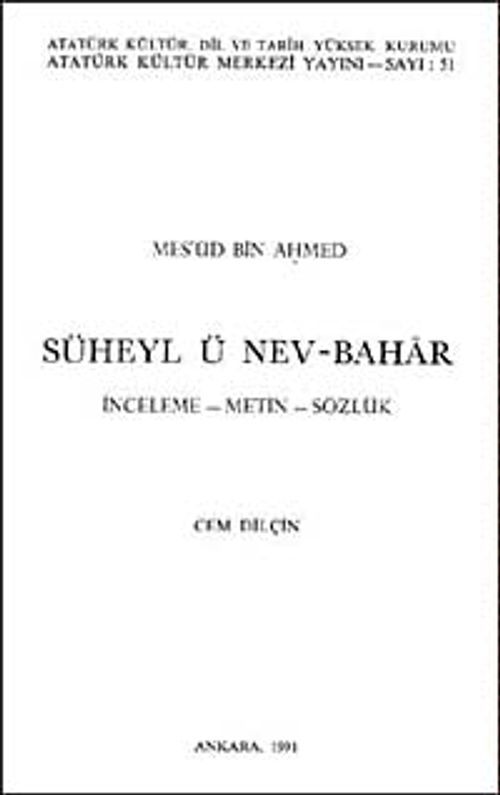 Süheyl ü Nev-Bahar & İnceleme-Metin-Sözlük