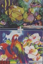 Papağanlar Çiçekler Denizde Akvaryum 2x1000 Puzzle (Kod:40127)