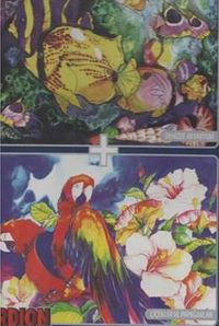 Papağanlar Çiçekler Denizde Akvaryum 2x1000 Puzzle (Kod:40127)