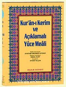 Rahle Boy Kur'an-ı Kerim ve Açıklmalı Yüce Meali (Şamua-Ciltli) / Hafız Osman Hatlı Üçlü Meal / 2 renk