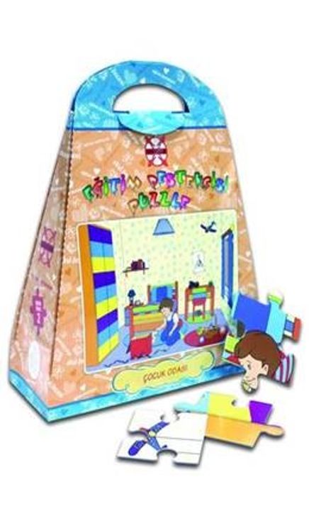 Çocuk Odası Çantalı 42 Parça Puzzle (Kod:40811)