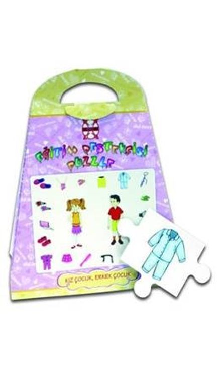 Kız-Erkek Çocuk Çantalı 30 Parça Puzzle (Kod:40813)