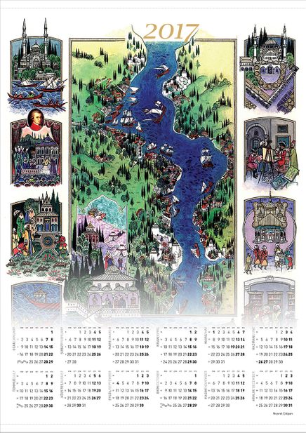 2017 Takvimli Poster - Minyaturler - Nusret Çolpan