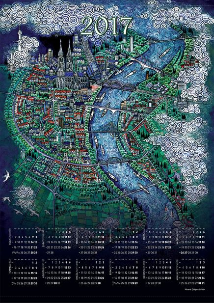 2017 Takvimli Poster - Minyatürler - Nusret Çolpan - Köln